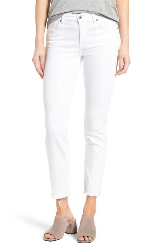 white 7 straight fit jeans